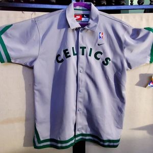 Vintage NBA Boston Celtics Button Up Warm Up Jersey NIKE